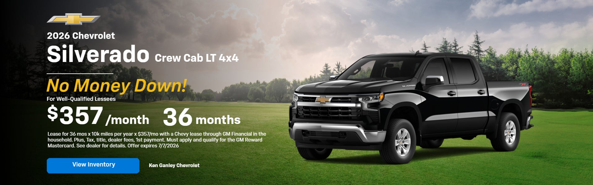 No Money Down! 2026 Silverado Lease Offer