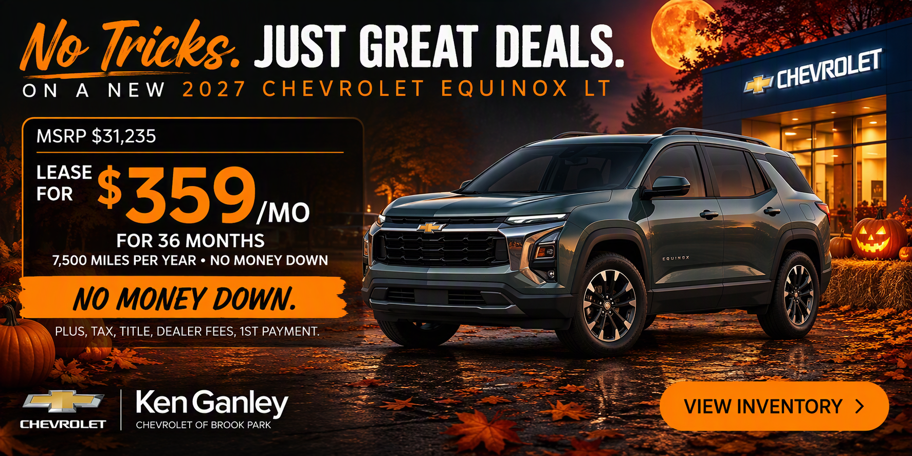 Grey 2027 Chevy Equinox LT with Labor Day lease deal
