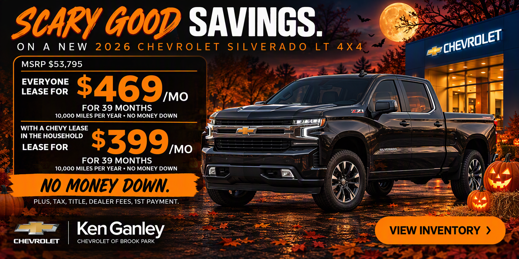 Black 2026 Chevy Silverado LT 4x4 Labor Day offer